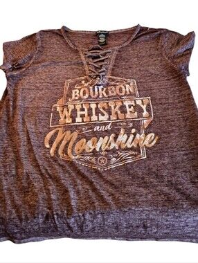 Delusional Brand Brown Burnout Graphic Tee Size Large